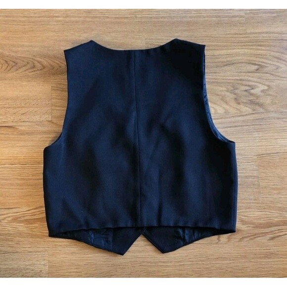Anthropologie Women's Size 6 Black Three Button Up Vest - Picture 4 of 9